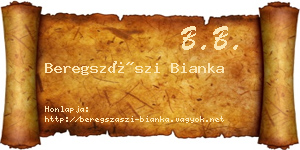 Beregszászi Bianka névjegykártya