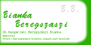 bianka beregszaszi business card